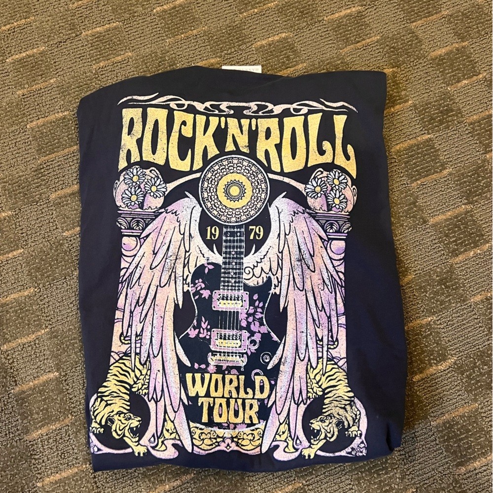 Rock n Roll tour graphic oversized t shirt